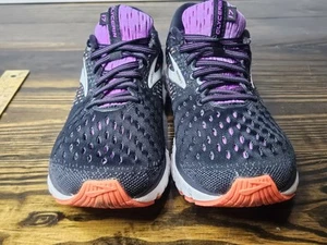 Womens Brooks Glycerin 17 Black Fiery Coral Athletic Running Sneakers Size 8 - Picture 1 of 8