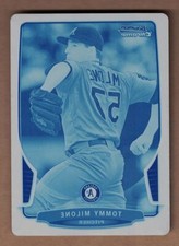 2013 BOWMAN CHROME PRINTING PLATES CYAN #27 TOMMY MILONE #1/1