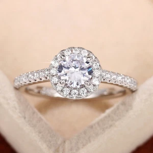 Gorgeous Cubic Zirconia Rings Women Wedding 925 Silver Jewelry Size 6-10 - Picture 1 of 31