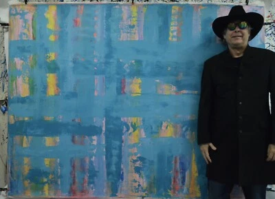 Pintura profesional estilo Gerhard Richter 84”X62” (7 pies) abstracta moderna XL Foto 1 de 4