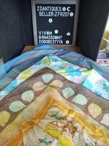 VTG LOT 3 Mid-century 1950s 1960s JAPAN Polyester Kerchief Scarf 1 Free Florida - Picture 1 of 16