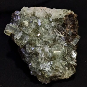 Green Apophyllite Bleads formation on matrix mineral specimen - Picture 1 of 5