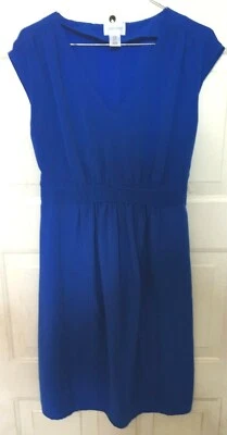 Motherhood Maternity Dress Blue Short Sleeve Lightweight Medium EUC  - Image 1 of 4
