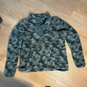 Eddie Bauer Men’s size Medium Button Up Desert Camo Sherpa Fleece Jacket - Picture 1 of 4