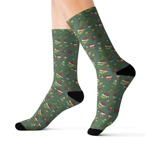 Calze verdi modello natalizio Grinchmas adulti e giovani perfette da regalare - Foto 1 di 13