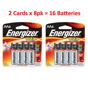 Paquete de 16 Energizer AA Batería Alcalina Estuche al por menor AA8 Doble A AA8 x 2 Expiración:2027 - Imagen 1 de 3