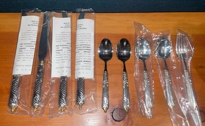 9 件装山崎 BYZANTINE GOLD ACCENT 18/8 Laslo 银器日本刀具茶匙 — 第 1/4 张图片