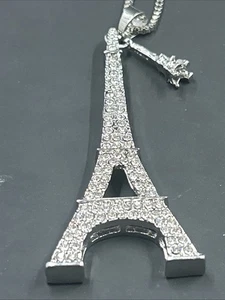 Betsey Johnson Necklace sliver Eiffel Tower with gift box and organza bag GA - Bild 1 von 7