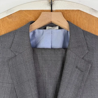 Banana Republic Suit Mens 40R Gray Glen Check 2 Button Sport Fabric Standard Fit - Image 1 of 4