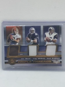 2001 Pacific Impressions Triple Threads #14 Tim Couch Troy Aikman Kurt Warner - Picture 1 of 5
