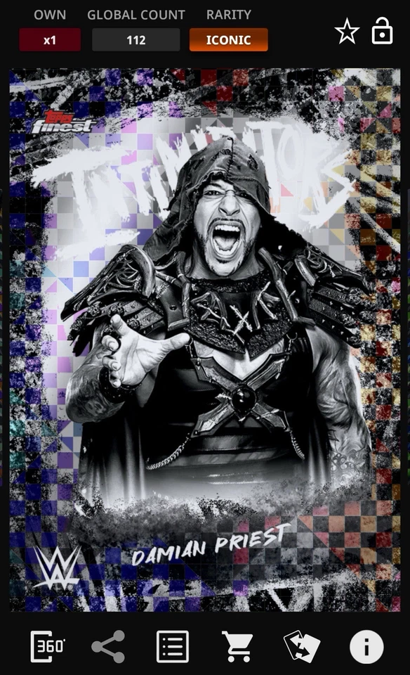 Damian Priest - Checkerboard Intimidators Iconic - Topps Slam WWE Finest 25 - Image 1 of 1