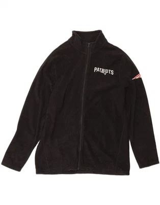 NFL Mens New England Patriots Graphic Fleece Jacket UK 40 Large Black AV12 — 第 1/3 张图片