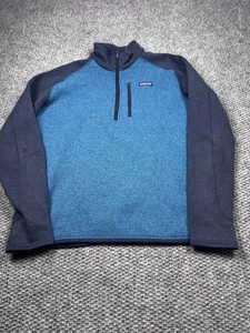 Patagonia Sweater Mens Large Blue Navy Performance Better Sweater Quarter Zip - Picture 1 of 7