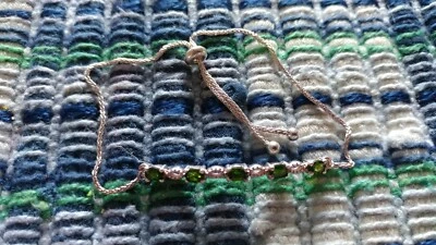 Pulsera Bolo Diópsido Ruso Plata de Ley. Ajustable.  Foto 1 de 4