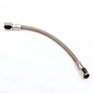 TRITDT Braided Steel Teflon Line / Hose 4AN Str - Str 20 cm ( OD 1/4" Hose) PTFE - Picture 1 of 1