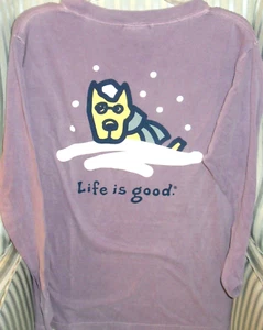 LIFE IS GOOD L/S YOUTH TEE J&R "SNOWBOARD MEETING" GRAPHIC ON BACK. (12) - Picture 1 of 4