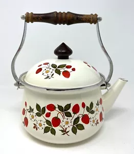 Sheffield Strawberry 'n Cream VINTAGE Porzellan Teekanne Wasserkocher JMP schwer zu finden - Bild 1 von 11