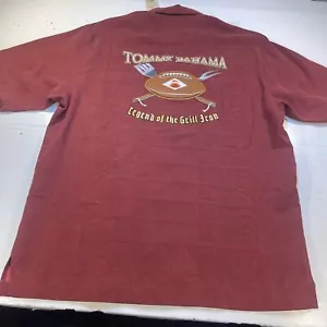 NEW NWT TOMMY BAHAMA LEGEND OF THE GRILL IRON FOOTBALL HAWAIIAN SHIRT Mens M - Picture 1 of 6