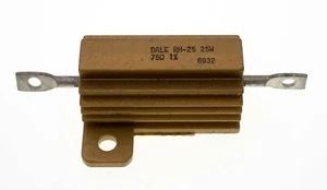 DALE RH-25 75 Ohm 1% 25W, Wirewound Chassis Mount Resistor, NOS - Picture 1 of 2