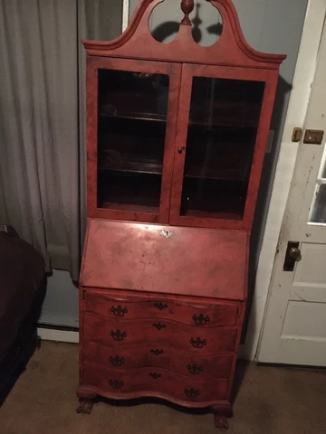 Vintage Painted Secretary Desk Cover