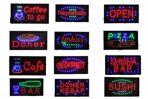 LED Schild Leuchtreklame Werbung Stopper Leuchtschild Sign Display Neon - Bild 1 von 23