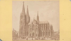 Antique Cabinet Card - Exterior View of Cologne Cathedral - Cologne, Germany - Picture 1 of 3