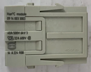 10 bags of 2, Harding 09140033003, 40A 3Pin Module Male Connector. 20 Pcs Total - Picture 1 of 4