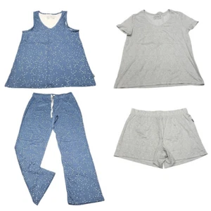 Eddie Bauer Lounge Pajama Set Sleepwear Top Shorts Pants Medium Size Blue Gray - Picture 1 of 18