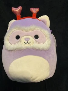 Squishmallows 8” LYLE Purple Ferret Valentine’s Day Hearts Headband Plush - Picture 1 of 6