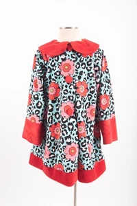 Bailey Boys Classics Girls Swing Coat Dress Sz 4 MultiColor Floral Leopard - Picture 1 of 6