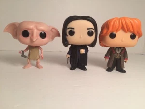 Lot of 3 Funko Pop Vinyl Harry Potter Characters Dobby Ron Weasley Severus Snape - Picture 1 of 8
