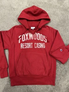 Champion Reverse Weave Red Foxwoods Resort Casino Hoodie Men’s Size Small - Picture 1 of 12