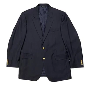 Jos A Bank Blazer Suit Classic Mens 44 Long 100% Wool Jacket Formal Black - Picture 1 of 15