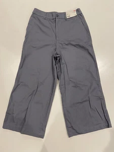 Uniqlo Wide Cropped Pants Gray Womens Size 8 28x25 NWT $39.90 MSRP - Picture 1 of 8