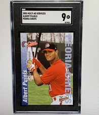 2000 Albert Pujols Peoria Chiefs Multi Ad RC Rookie SGC Mint 9 + Team Set
