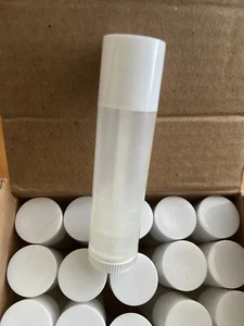 Lip Balm Tubes / Empty Container White Lid Clear Stick Twist DIY Essential Oil - Picture 1 of 4