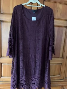 Alfani Lace Dress Wine Size XL - Picture 1 of 6