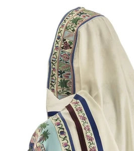 Mantón de oración de talit de lana 18 "X 72", diseño de siete especies, diseño increíble - Imagen 1 de 6