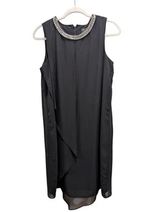 Dressbarn Chiffon asymmetrisches Midikleid mit Strassverzierung Gr. 12 - Bild 1 von 14