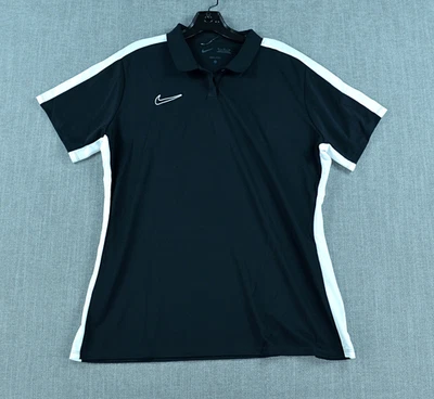 Nike Polo Para Mujer XL Negro Blanco Dri-Fit Academy 23 Camisa Manga Corta Foto 1 de 4