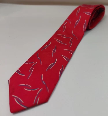 Corbata de seda vintage Givenchy Monsieur roja azul para hombre corbata de lujo Italia XL Foto 1 de 4