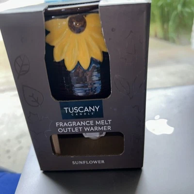 Tuscany Candle Sunflower Outlet Warmer with   2 Down The Chimney  Wax Melts NIB - Image 1 of 4
