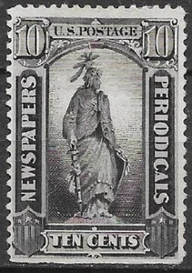 USA Newspaper Stamps 1875 10c black Scott #PR15 mint no gum MNG see scans - Picture 1 of 2