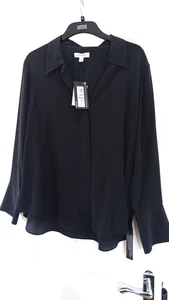 Marks and Spencer Autograph Black Pure Silk Shirt Blouse Plus Size 22 NEW - Picture 1 of 3