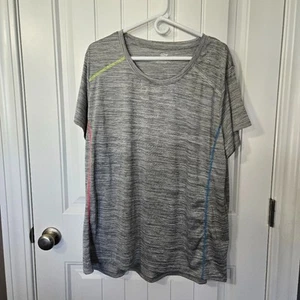 Zone Pro Damen V-Ausschnitt grau/weiß 100% Polyester Top Größe 3XL - Bild 1 von 3