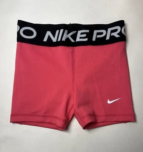 Youth Girls Nike Pro Dri Fit Bike Gymnastics Shorts Pink Small - Picture 1 of 3