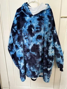 Rongtai Tie Dye Wearable Blanket Hoodie Oversized Sherpa Hooded Roo Pocket NWT - Picture 1 of 9