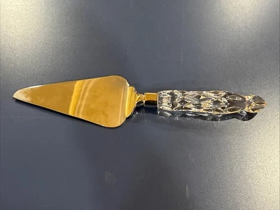 Servidor de bolo de cristal vintage Lenox, padrão de coração, casamento, sobremesa - Imagem 1 de 4