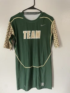 Boys Nike Dry Fit Shirt Sports Top Green & Gold Size XL T-shirt Pro Combat - Picture 1 of 7