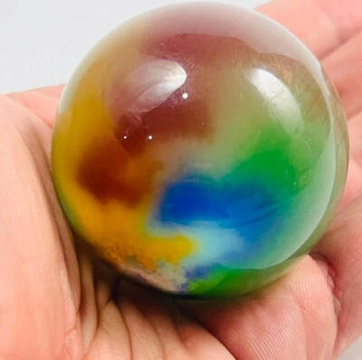 Pedra de cristal arco-íris Naga ovo talismã espiritual joia reiki cura amuleto 50mm - Imagem 1 de 4